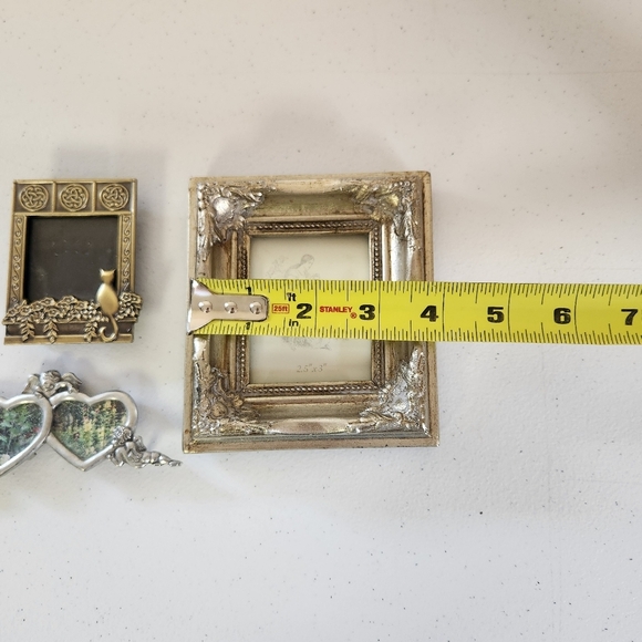 Vintage Eclectic Mini Photo Picture Frame Lot Of 3 Metal Angels Cat 1990s Ornate - Picture 6 of 10